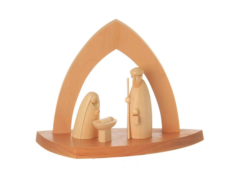 Schalling - Bogenkrippe natur mit Heiliger Familie