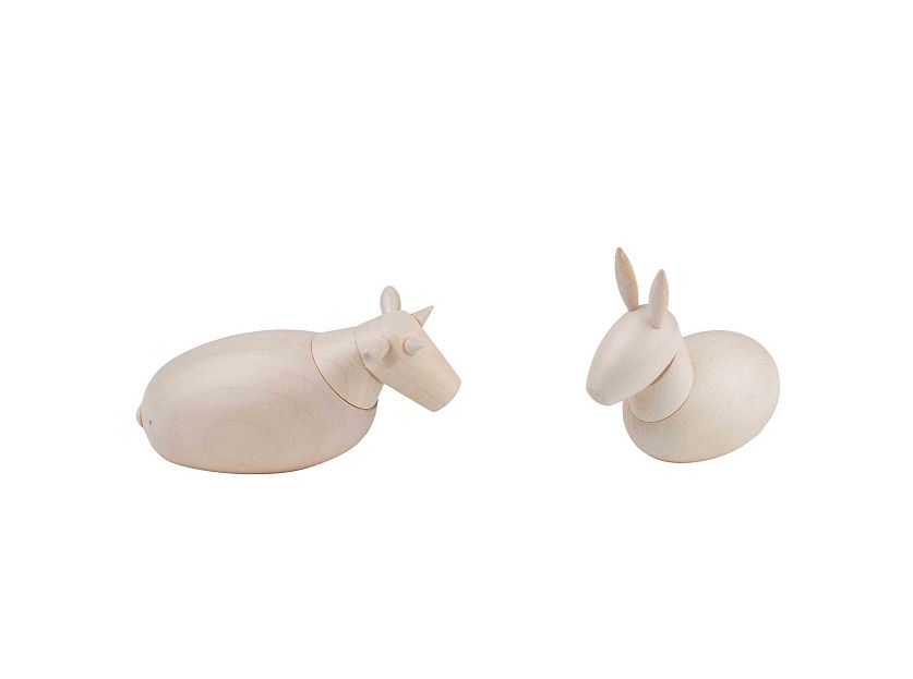 Schalling - Ox & donkey, white