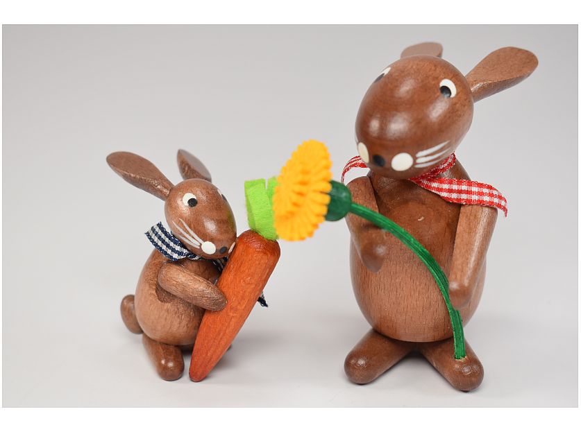 Dregeno - Hare with mayflower and hare with carrot brown