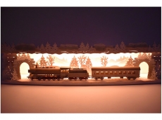 Tietze - Schwibbogenerhöhung verschneit Eisenbahn im Erzgebirge