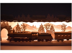 Tietze - Schwibbogenerhöhung verschneit Eisenbahn im Erzgebirge