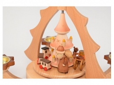 Zeidler - Pyramidenleuchter mit Weihnachtsmann, Engel und Eisenbahn für Teelichter (mit Video)
