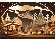 Tietze - LED candle arch BBQ hut snowy