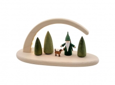 Seiffener Volkskunst - Leuchterbogen Bogen natur LED beleuchtet Jgerwichtel