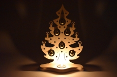 Weigla - Teelichthalter Weihnachtsbaum mit goldenen Kugeln