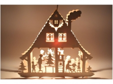Schlick & Tuerk - Window picture forest house illuminated