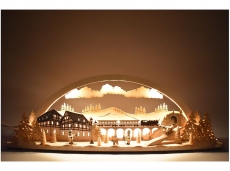 Tietze - Candle arch diorama winterland Erzgebirge, LED and airbrush