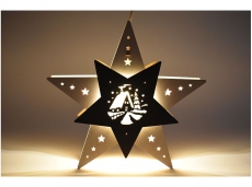 Weigla – Window Decoration Star "Forest Cabin" White/Brown