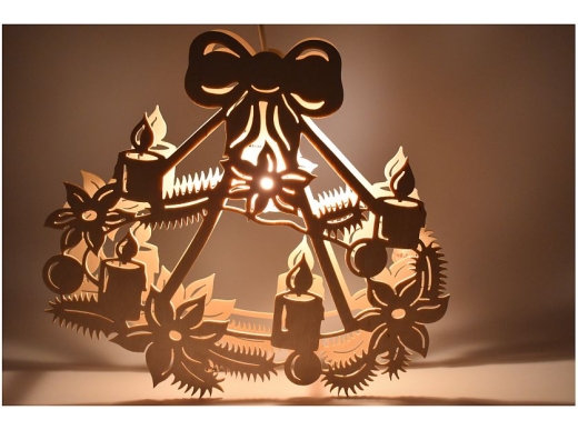 Schlick & Tuerk - Fensterbild beleuchtet LED Adventskranz