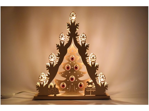 Weigla - Schwibbogen Lichterspitze 7 flg.Baum mit roten Kugeln, LED