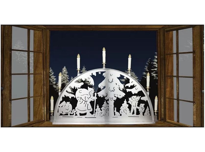 LED Edelstahlschwibbogen Motiv Santa Claus
