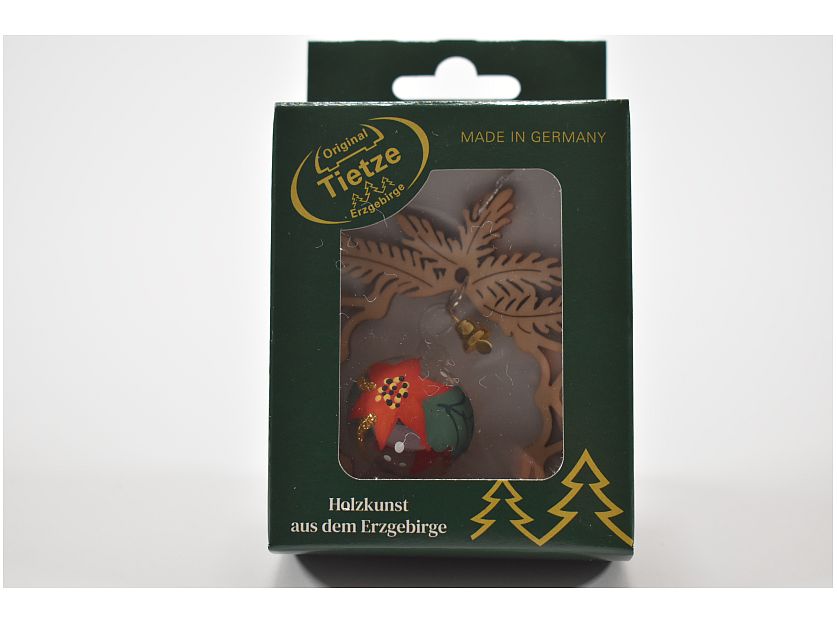 Tietze - Baumbehang Zweig Glaskugel, Weihnachtsstern