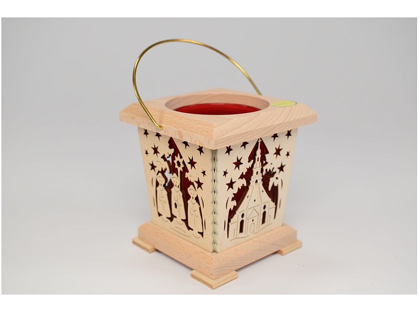 Tietze - Lantern Tealight red, Seiffen