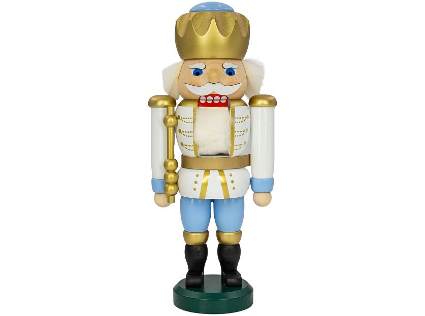 Seiffener Volkskunst - King exclusive white-blue