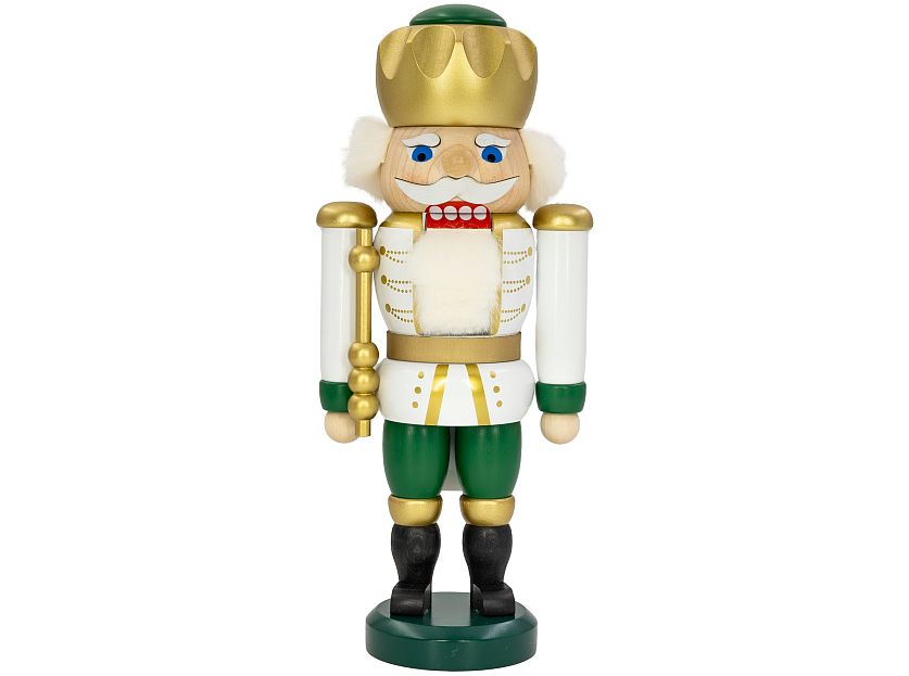 Seiffener Volkskunst - King exclusive white-green