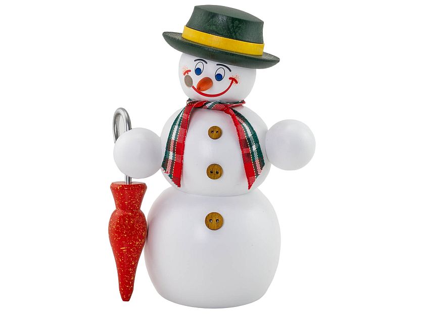 Seiffener Volkskunst - Snowman with umbrella