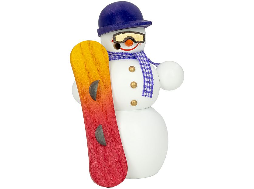Seiffener Volkskunst - Schneemann Snowboarder