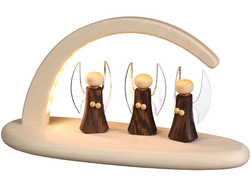 Seiffen Handcraft - Candle Arch Illuminated Light Arch Angels USB 5V