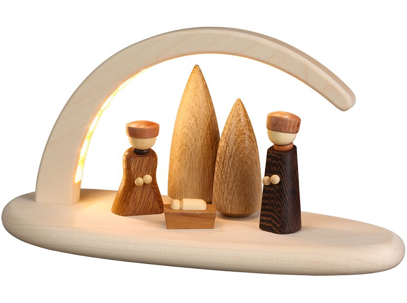 Seiffen Handcraft - Candle Arch Illuminated Light Arch Nativity Scene USB 5V