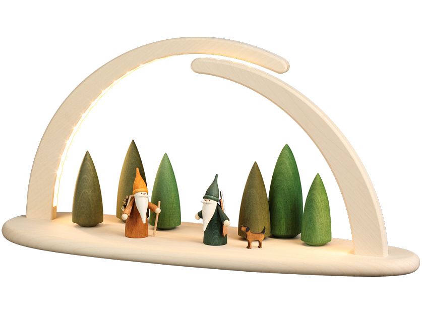 Seiffen Handcraft - Candle Arch Illuminated Light Arch motive Forest Scene USB 5V