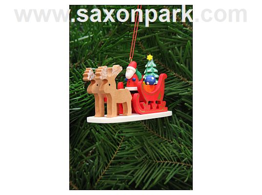 Ulbricht - Santa Claus In Reindeer Sled Ornament