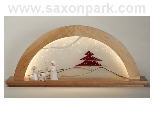 KWO - Illuminated Christmas arch with glass Red fir tree, without figurines