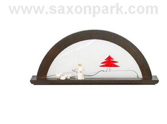 KWO - Illuminated Christmas arch Red fir tree, oak wood, colour bog oak (without figurines)