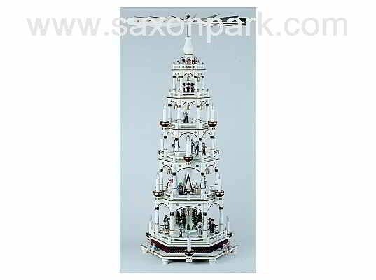 KWO - Christmas pyramid 5 tier,elec white/bord