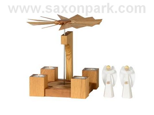 KWO - Christmas pyramid - Oak wood, natural (without figurines)