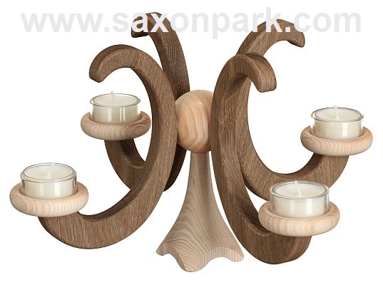 Seiffen Handcraft - Candleholder Table Candle Holder, Oak Wood Natural dark