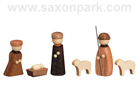Seiffen Handcraft - Miniature Nativity Scene with Shepherd and Sheep