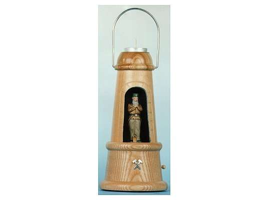 Mothes - minerslampe with tin figure foreman carrier (musik box, painted)