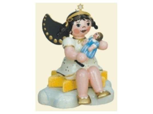 Hubrig - Engel mit Puppe  sitzend - Auslaufmodell 2023