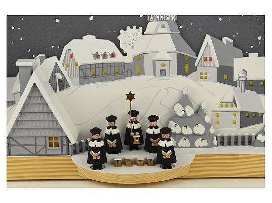 Dregeno - Schwibbogen mit Seiffener Kirche und Kurrende
