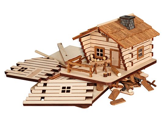 Seiffen Handcraft - Wooden Kit Wooden House Kit, Cabin Incense Smoker
