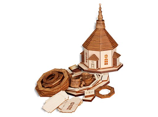 Seiffen Handcraft - Wooden Kit Wooden House Kit, Seiffen Church with Lights