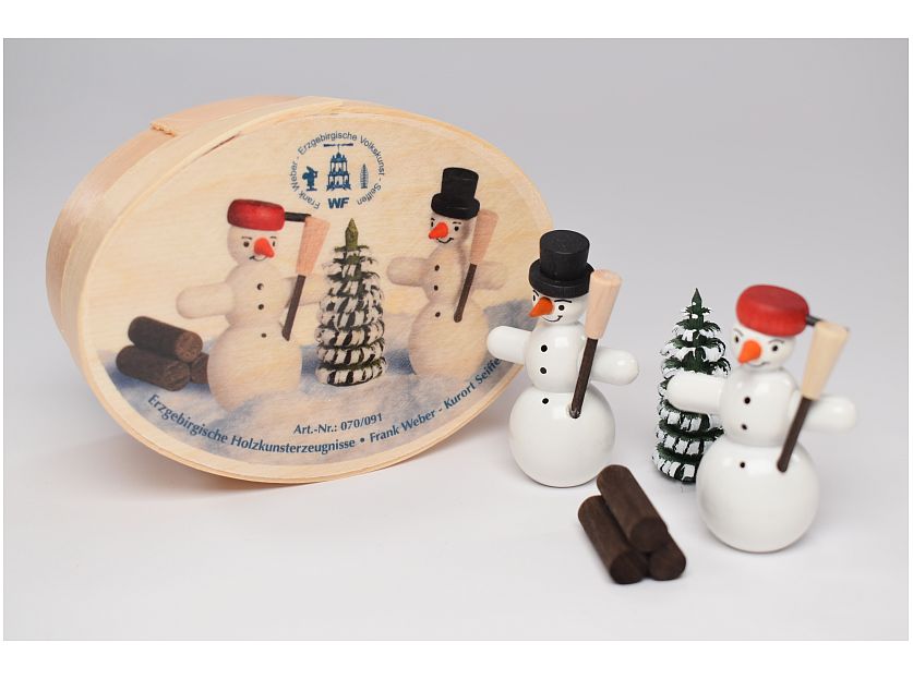 Dregeno – Chip box with 2 snowmen, little tree and woodpile