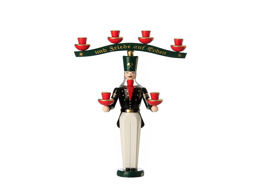 Schalling - Miner candle holder with arch, painted