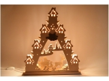 Weigla - Schwibbogen Lichterspitze 7 flg. Weihnachtsmann auf Schlitten, LED