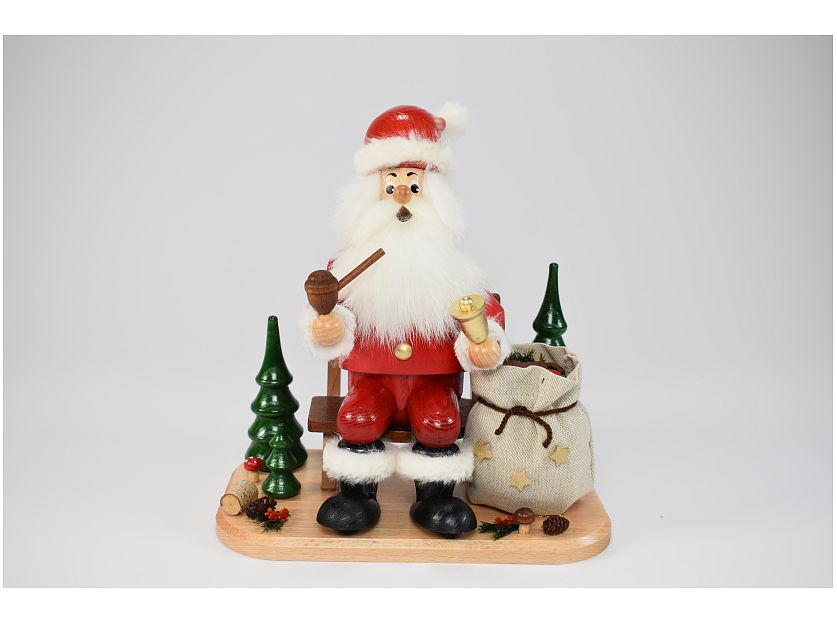 DWU - Smoker Santa Claus on bench with sack (with video)