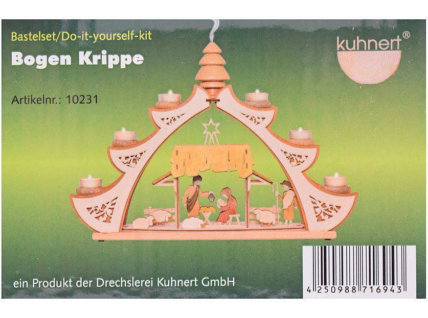 Kuhnert - Lichterbogen Bastelset mit Krippe-Motiv für Teelichter