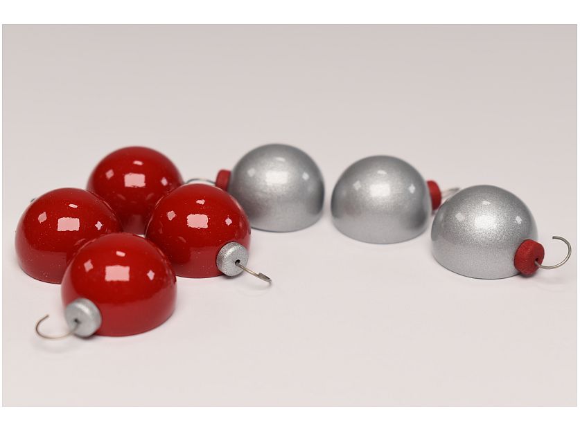 Näumanns - Christbaumkugeln rot/silber