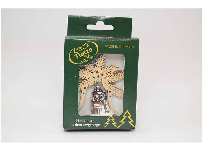 Tietze – Hand-Painted Tree Ornament Bell "Forest Church"