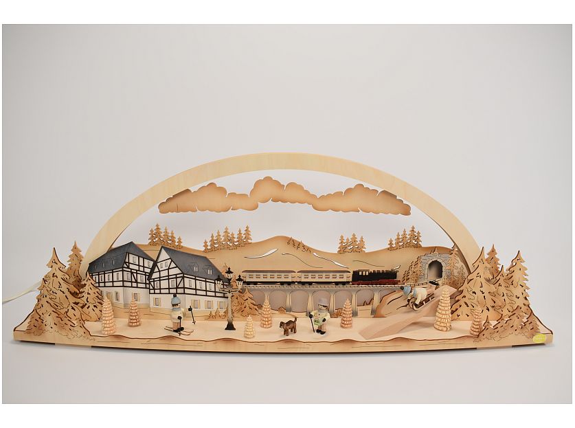 Tietze - Schwibbogen Diorama Winterland Erzgebirge, LED und Airbrush