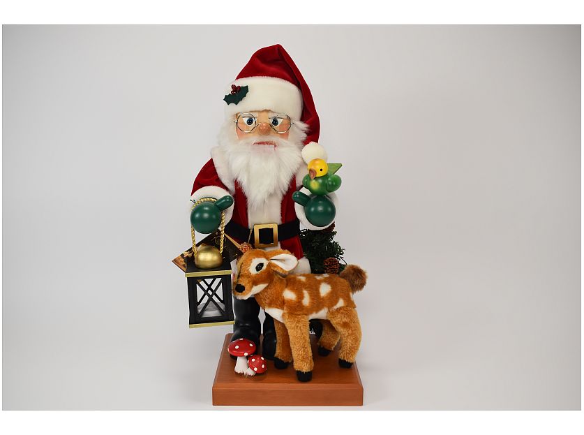 Ulbricht - Nussknacker Weihnachtsmann mit Bambi - Ausstellungsstück, Zustand neuwertig (mit Video)