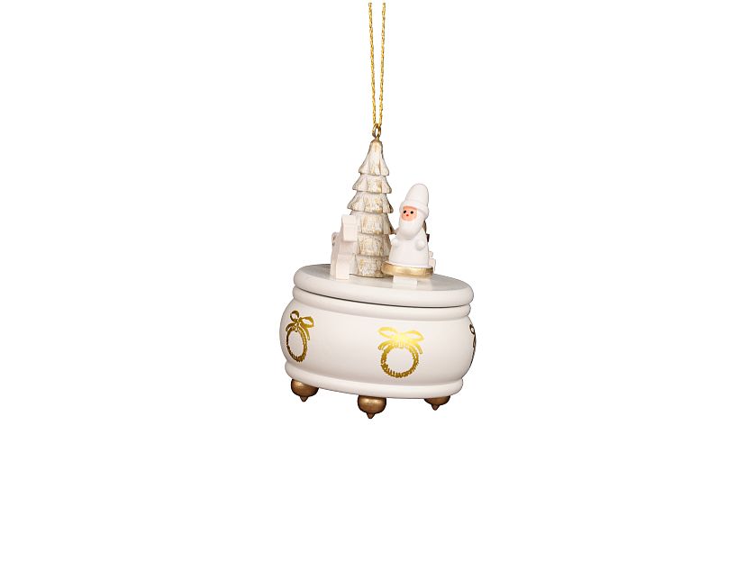 Ulbricht - Tree hanging music box white with Santa Claus