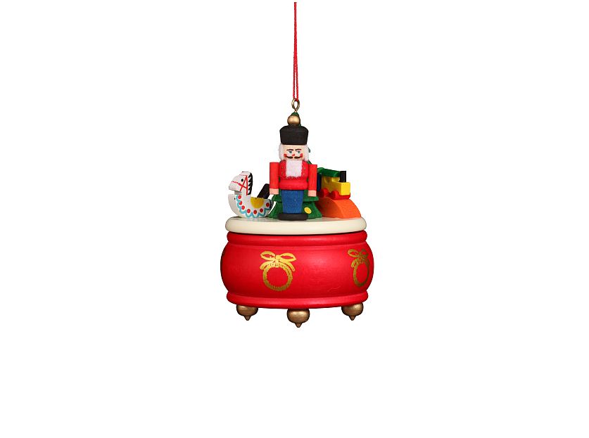 Ulbricht - Tree hanging music box red with nutcracker