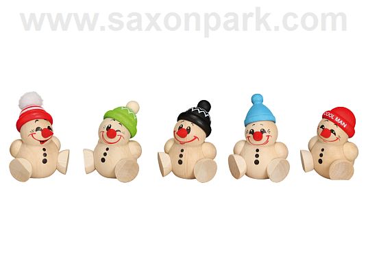 Seiffen Handcraft - Ball-shaped Figure Cool Man, ornament, Set of Five