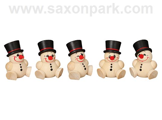 Seiffen Handcraft - Ball-shaped Figure Cool Man, ornament, Set of Five