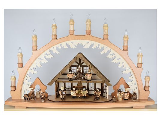 Lenk - candle arch house of the Ore Mountains with Hutzenstube and light